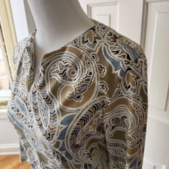 J. McLaughlin Carly Sheath Dress - Taupe Paisley - Sz S - Picture 4 of 6